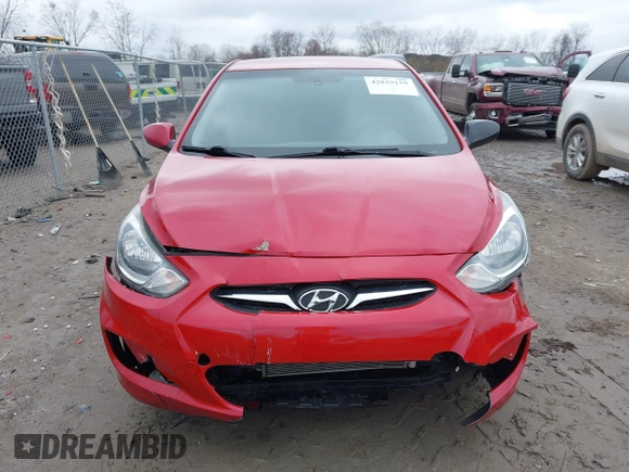 2013 Hyundai Accent GLS with VIN KMHCU4AE7DU461600, listed as a IAAI auction lot 42019159 with 53,452 mi miles. Bid and sale history available at carsss.com. Image 12.