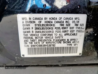 2006 Acura MDX Touring with VIN 2HNYD18636H539782, listed as a Copart auction lot 46629625 with 153,499 mi miles and Salvage Title. Bid and sale history available at carsss.com. Image 13.
