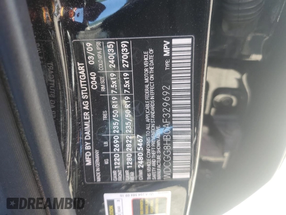 2010 Mercedes-Benz GLK 350 with VIN WDCGG8HB0AF329692, listed as a Copart auction lot 65003564 with Not Provided miles and Salvage Title. Bid and sale history available at DreamBid. Image 14.