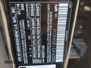 2018 Mercedes-Benz GLS with VIN 4JGDF6EE1JB084032, listed as a Copart auction lot 68464143 with 99,904 mi miles. Bid and sale history available at carsss.com. Image 13.