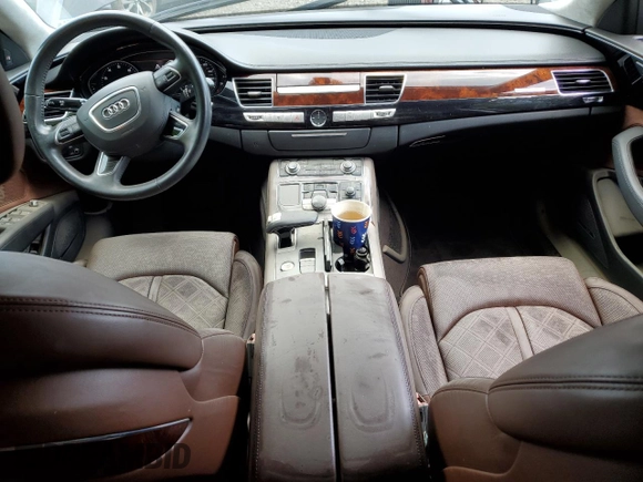 2014 Audi A8 4.0T with VIN WAUR2AFD5EN003923, listed as a Copart auction lot 65389025 with 97,833 mi miles and Salvage title. Bid and sale history available at DreamBid. Image 8.