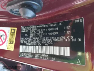 2016 Toyota Highlander LE with VIN 5TDBKRFH1GS321654, listed as a IAAI auction lot 40691627 with 93,496 mi miles. Bid and sale history available at carsss.com. Image 9.