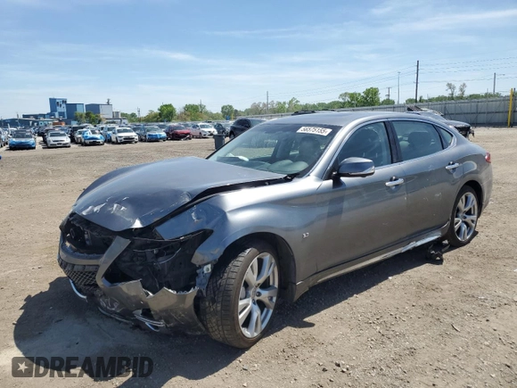 2017 Infiniti Q70 3.7 with VIN JN1BY1PR5HM210645, listed as a Copart auction lot 56575155 with 57,580 mi miles and Salvage title. Bid and sale history available at DreamBid. Image 1.