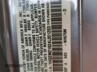 2004 Honda Civic EX z VIN 1HGEM21924L051203, wystawiony jako Copart lot #45213505 z przebiegiem 187 589 mil mil oraz Szkoda całkowita • Salvage title. Historia ofert i sprzedaży dostępna na DreamBid. Obrazek 12.