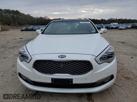 2015 Kia K900 Luxury with VIN KNALW4D44F6022215, listed as a Copart auction lot 47285215 with 94,702 mi miles and Salvage Title. Bid and sale history available at carsss.com. Image 5.