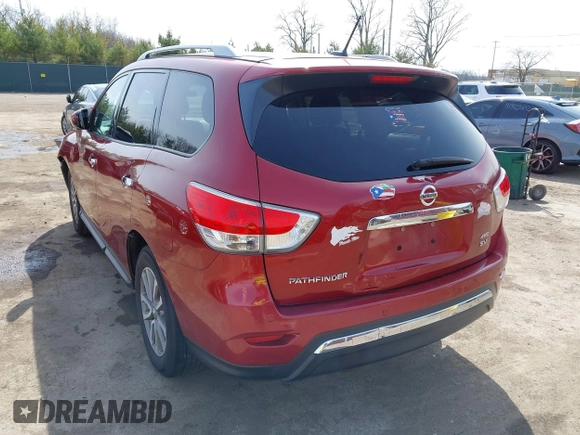 2014 Nissan Pathfinder SV with VIN 5N1AR2MM4EC660823, listed as a IAAI auction lot 41932472 with 167,787 mi miles. Bid and sale history available at carsss.com. Image 3.