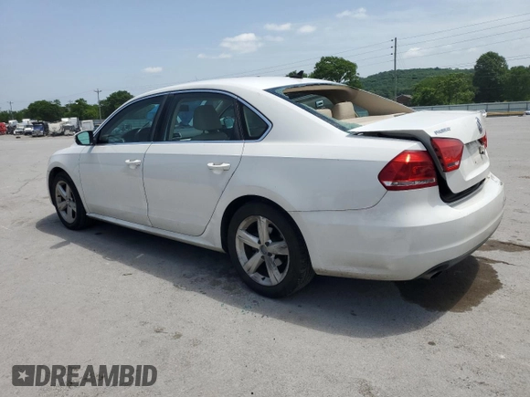 2013 Volkswagen Passat SE with VIN 1VWBH7A34DC060044, listed as a Copart auction lot 57180325 with 232,115 mi miles and Salvage title. Bid and sale history available at DreamBid. Image 2.
