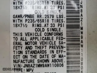 2010 Nissan Murano SL with VIN JN8AZ1MW9AW110806, listed as a Copart auction lot 49140965 with 184,710 mi miles and Clean Title. Bid and sale history available at carsss.com. Image 13.
