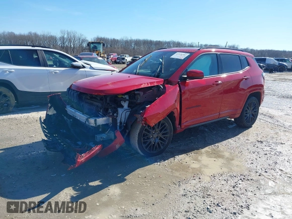 2022 Jeep Compass High Altitude with VIN 3C4NJDCB0NT161451, listed as a IAAI auction lot 41576282 with 96,250 mi miles and . Bid and sale history available at DreamBid. Image 2.