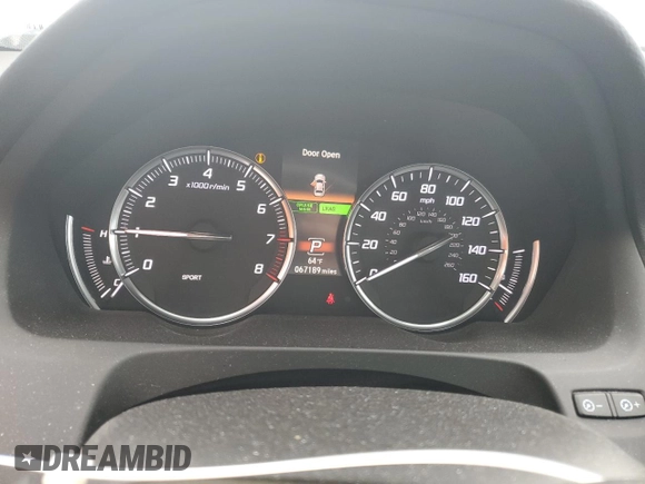 2017 Acura TLX V6 w/Technology Pkg with VIN 19UUB2F58HA001169, listed as a Copart auction lot 51639205 with 67,189 mi miles and Salvage Title. Bid and sale history available at carsss.com. Image 9.