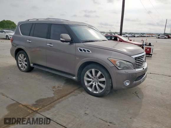 2014 Infiniti QX80 z VIN JN8AZ2NFXE9554446, wystawiony jako Copart lot #59659885 z przebiegiem 240 055 mil mil oraz Czysty tytuł • Clean title. Historia ofert i sprzedaży dostępna na DreamBid. Obrazek 4.