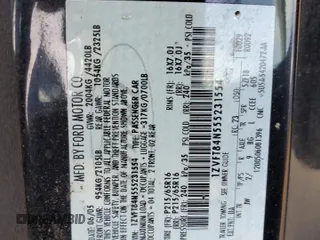 2005 Ford Mustang Deluxe с VIN 1ZVFT84N555231554, выставлен на аукционе Copart как лот 51562685 с пробегом 178 731 миль миль и Списание • Salvage title. История ставок и продаж доступна на DreamBid. Изображение 12.