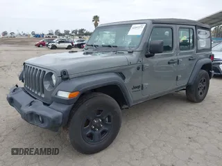 2022 Jeep Wrangler Unlimited Sport S with VIN 1C4HJXDG8NW126143, listed as a IAAI auction lot 42197273 with 44,472 mi miles and . Bid and sale history available at DreamBid. Image 2.