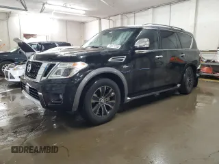 2017 Nissan Armada Platinum z VIN JN8AY2NF6H9300773, wystawiony jako Copart lot #54671335 z przebiegiem 80 690 mil mil oraz Szkoda całkowita • Salvage title. Historia ofert i sprzedaży dostępna na DreamBid. Obrazek 1.