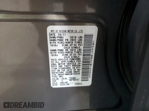2012 Infiniti FX with VIN JN8AS1MW8CM150636, listed as a Copart auction lot 66044724 with 99,332 mi miles and Salvage Title. Bid and sale history available at carsss.com. Image 15.