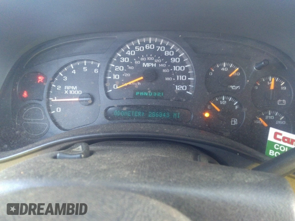 2003 Chevrolet Silverado 1500 LT with VIN 2GCEK19T631184548, listed as a IAAI auction lot 41942827 with 286,843 mi miles. Bid and sale history available at carsss.com. Image 7.