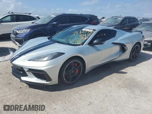2021 Chevrolet Corvette 3LT with VIN 1G1YC2D49M5104636, listed as a Copart auction lot 75127754 with 0 mi miles and Salvage Title. Bid and sale history available at carsss.com. Image 1.
