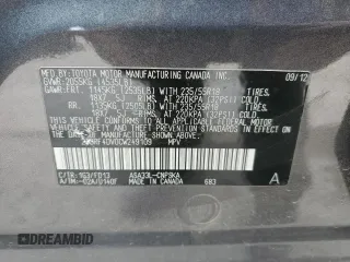 2012 Toyota RAV4 Sport z VIN 2T3RF4DV0CW249109, wystawiony jako Copart lot #53311165 z przebiegiem 220 563 mil mil oraz Szkoda całkowita • Salvage title. Historia ofert i sprzedaży dostępna na DreamBid. Obrazek 15.