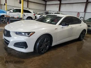 2021 Acura TLX w/A-Spec Package with VIN 19UUB5F58MA013687, listed as a Copart auction lot 59711645 with Not provided miles and Salvage title. Bid and sale history available at DreamBid. Image 1.