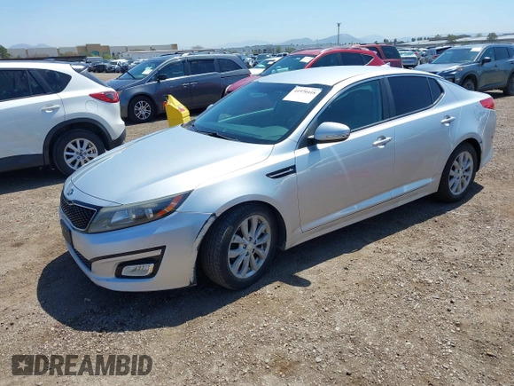 2015 Kia Optima EX with VIN 5XXGN4A73FG436223, listed as a IAAI auction lot 41970418 with 174,002 mi miles. Bid and sale history available at carsss.com. Image 2.