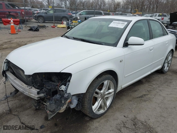2008 Audi A4 2.0T with VIN WAUDF78E58A046158, listed as a IAAI auction lot 41510500 with 103,664 mi miles. Bid and sale history available at carsss.com. Image 2.
