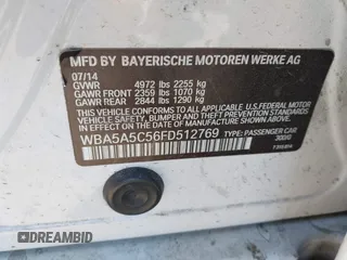 2015 BMW 5 Series 528i with VIN WBA5A5C56FD512769, listed as a IAAI auction lot 40832378 with 113,669 mi miles. Bid and sale history available at carsss.com. Image 9.