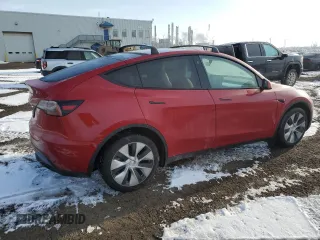 2022 Tesla Model Y Long Range with VIN 7SAYGDEE1NF458443, listed as a Copart auction lot 46497265 with 59,721 mi miles and Salvage Title. Bid and sale history available at carsss.com. Image 3.