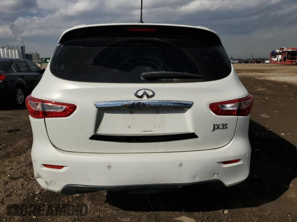 2013 Infiniti JX35 with VIN 5N1AL0MM7DC345079, listed as a Copart auction lot 50705435 with 192,183 mi miles and Salvage Title. Bid and sale history available at carsss.com. Image 6.