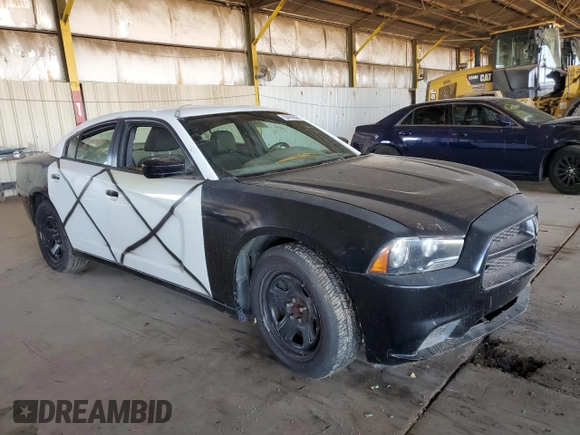 2014 Dodge Charger Police with VIN 2C3CDXAT7EH348811, listed as a Copart auction lot 55414045 with 99,097 mi miles and Clean Title. Bid and sale history available at carsss.com. Image 4.