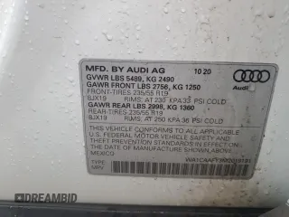 2021 Audi Q5 Prestige with VIN WA1CAAFY3M2019191, listed as a Copart auction lot 47166145 with 60,079 mi miles and Salvage title. Bid and sale history available at DreamBid. Image 13.