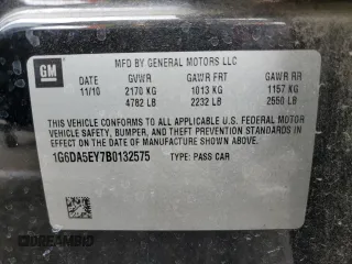 2011 Cadillac CTS with VIN 1G6DA5EY7B0132575, listed as a Copart auction lot 72469184 with 124,370 mi miles and Salvage Title. Bid and sale history available at DreamBid. Image 13.