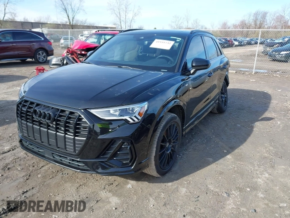 2023 Audi Q3 S line Premium with VIN WA1DECF38P1111626, listed as a IAAI auction lot 41935732 with 38,777 mi miles and . Bid and sale history available at DreamBid. Image 2.