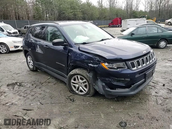 2018 Jeep Compass Sport with VIN 3C4NJCAB0JT233367, listed as a Copart auction lot 85420204 with 105,812 mi miles and Salvage Title. Bid and sale history available at carsss.com. Image 12.