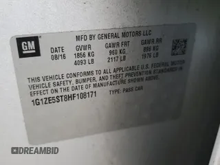 2017 Chevrolet Malibu LT with VIN 1G1ZE5ST8HF108171, listed as a Copart auction lot 43002245 with 181,264 mi miles and Clean Title. Bid and sale history available at DreamBid. Image 12.