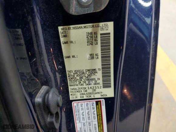2013 Nissan Altima 2.5 S with VIN 1N4AL2EP2DC142552, listed as a Copart auction lot 50614355 with 208,889 mi miles and Salvage Title. Bid and sale history available at carsss.com. Image 14.