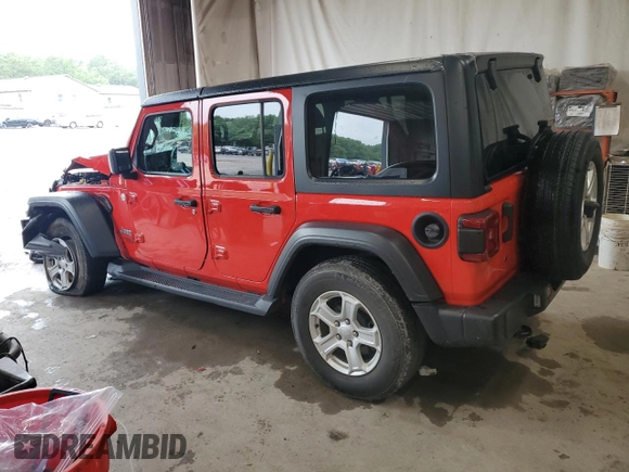 2018 Jeep Wrangler Unlimited Sport S with VIN 1C4HJXDG5JW285227, listed as a Copart auction lot 61264625 with 46,085 mi miles and Salvage title. Bid and sale history available at DreamBid. Image 2.