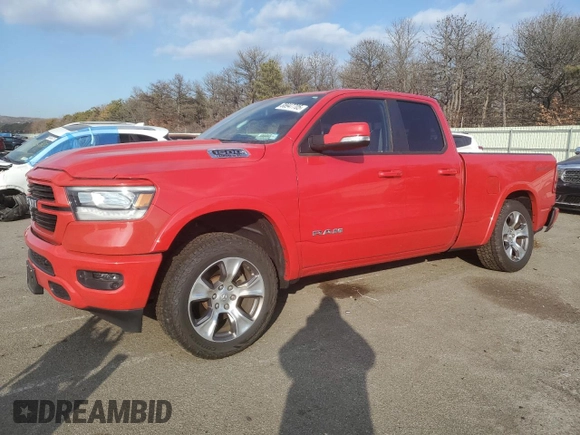2020 Ram 1500 Laramie with VIN 1C6SRFDT9LN401373, listed as a Copart auction lot 88947705 with 52,161 mi miles and Salvage Title. Bid and sale history available at carsss.com. Image 1.