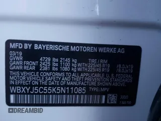 2019 BMW X2 xDrive28i with VIN WBXYJ5C55K5N11085, listed as a Copart auction lot 82306064 with 69,578 mi miles and Salvage Title. Bid and sale history available at carsss.com. Image 12.