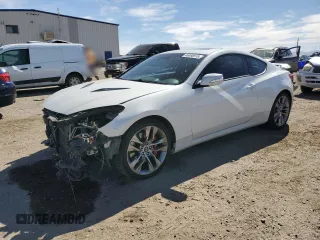2013 Hyundai Genesis Coupe Track z VIN KMHHU6KJ2DU092061, wystawiony jako Copart lot #46088815 z przebiegiem 104 599 mil mil oraz Szkoda całkowita • Salvage title. Historia ofert i sprzedaży dostępna na DreamBid. Obrazek 1.