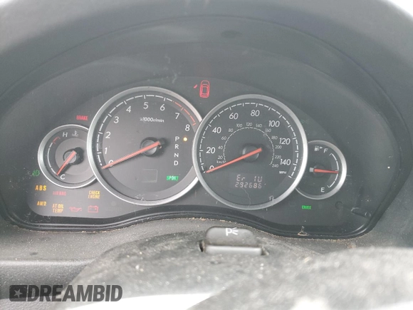 2006 Subaru Legacy Outback Limited with VIN 4S4BP62C967309234, listed as a Copart auction lot 44039425 with 292,686 mi miles and Salvage title. Bid and sale history available at DreamBid. Image 9.
