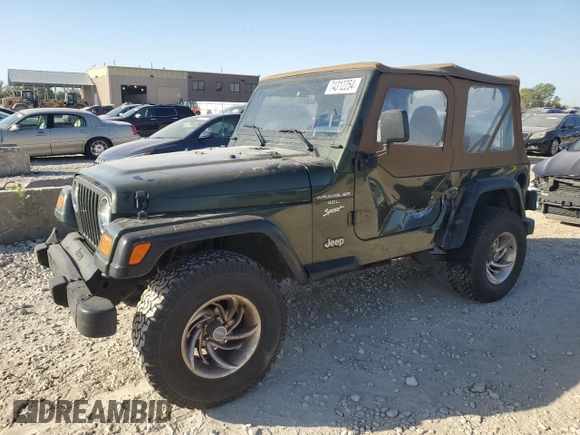 1998 Jeep Wrangler Sport with VIN 1J4FY19S0WP709843, listed as a Copart auction lot 74312254 with 147,010 mi miles and Salvage Title. Bid and sale history available at carsss.com. Image 1.
