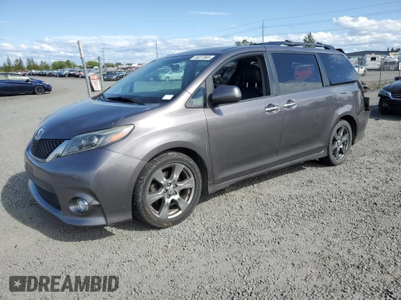 2017 Toyota Sienna SE with VIN 5TDXZ3DC0HS779855, listed as a Copart auction lot 56037865 with 95,959 mi miles and Salvage title. Bid and sale history available at DreamBid. Image 1.
