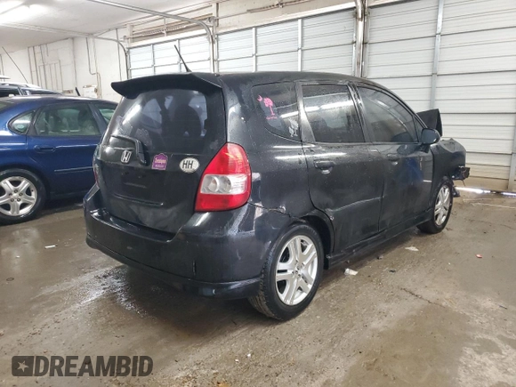 2007 Honda Fit Sport with VIN JHMGD37607S058525, listed as a Copart auction lot 51930865 with 253,811 mi miles and Salvage Title. Bid and sale history available at carsss.com. Image 3.