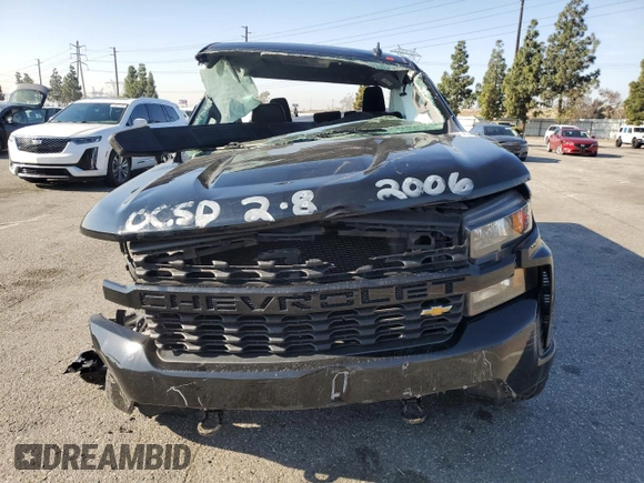 2021 Chevrolet Silverado 1500 Custom with VIN 1GCRWBEH2MZ192006, listed as a Copart auction lot 45451075 with Not Provided miles and Salvage Title. Bid and sale history available at DreamBid. Image 5.