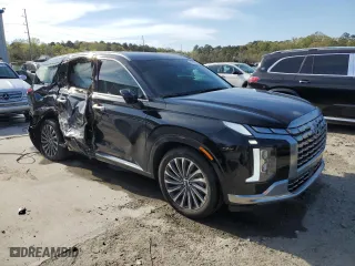2024 Hyundai Palisade Calligraphy with VIN KM8R74GE7RU751108, listed as a Copart auction lot 50709255 with 15,120 mi miles and Salvage Title. Bid and sale history available at carsss.com. Image 4.