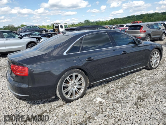 2014 Audi A8 4.0T с VIN WAUR2AFDXEN011628, выставлен на аукционе Copart как лот 55423285 с пробегом 94 681 миль миль и Списание • Salvage title. История ставок и продаж доступна на DreamBid. Изображение 3.
