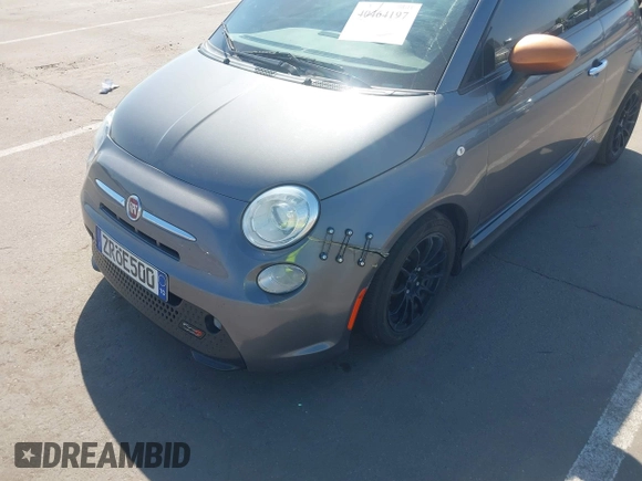 2013 FIAT 500e with VIN 3C3CFFGE7DT744790, listed as a IAAI auction lot 40464197 with 1 mi miles. Bid and sale history available at carsss.com. Image 6.