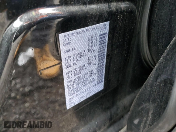 2024 Infiniti QX60 Pure with VIN 5N1DL1ES9RC335094, listed as a Copart auction lot 49795215 with Not provided miles and Salvage title. Bid and sale history available at DreamBid. Image 15.