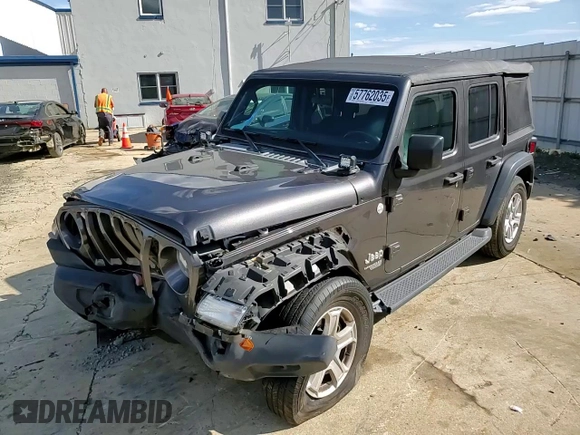 2018 Jeep Wrangler Unlimited Sport S with VIN 1C4HJXDG9JW273212, listed as a Copart auction lot 57762035 with 79,678 mi miles and Salvage title. Bid and sale history available at DreamBid. Image 13.