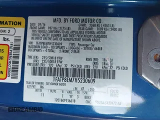 2017 Ford Mustang V6 with VIN 1FATP8EM7H5230609, listed as a IAAI auction lot 41466675 with 25,841 mi miles and . Bid and sale history available at carsss.com. Image 9.